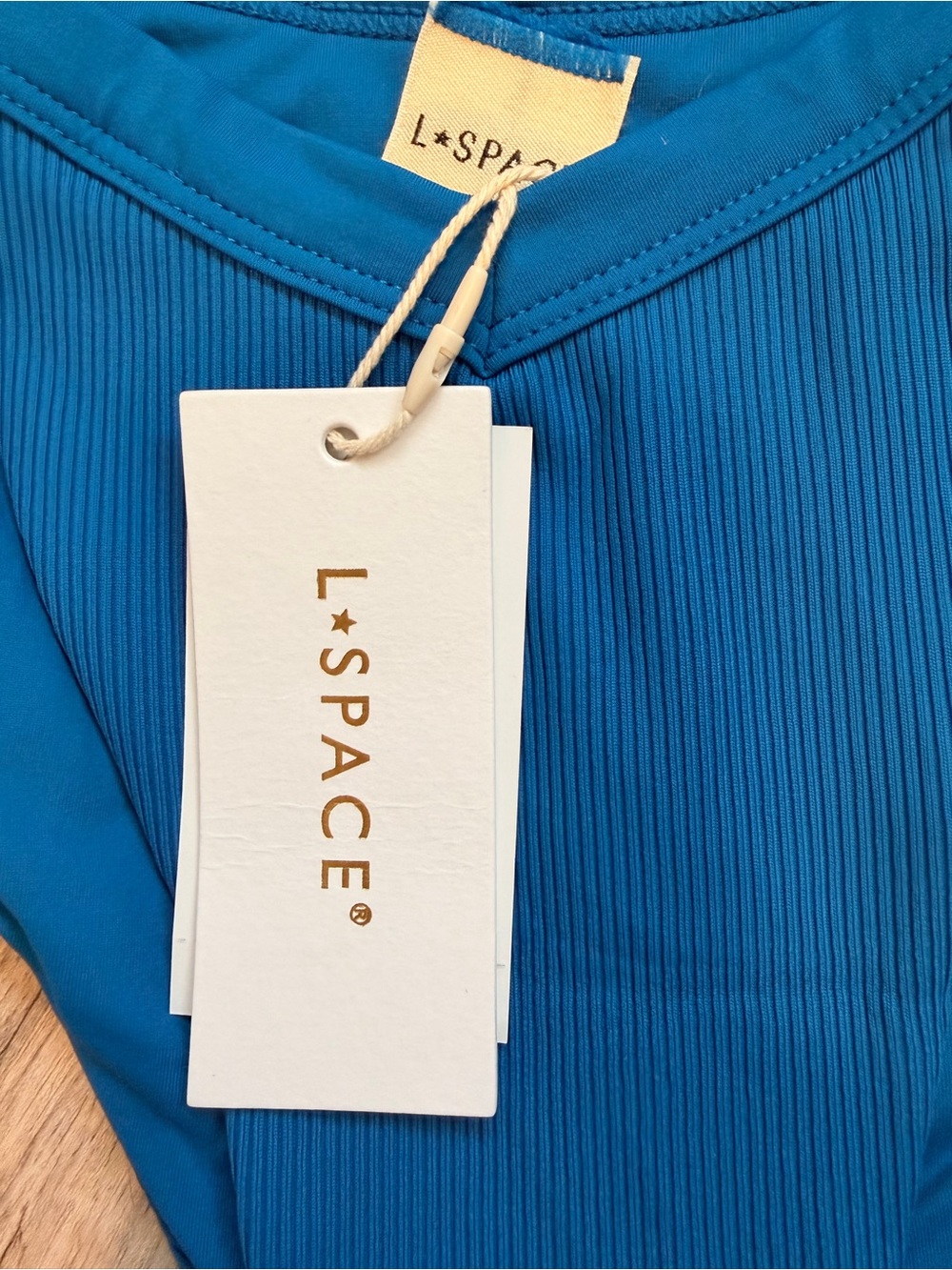 L*SPACE Ribbed Blue Swim bottoms - Bright Teal Blue